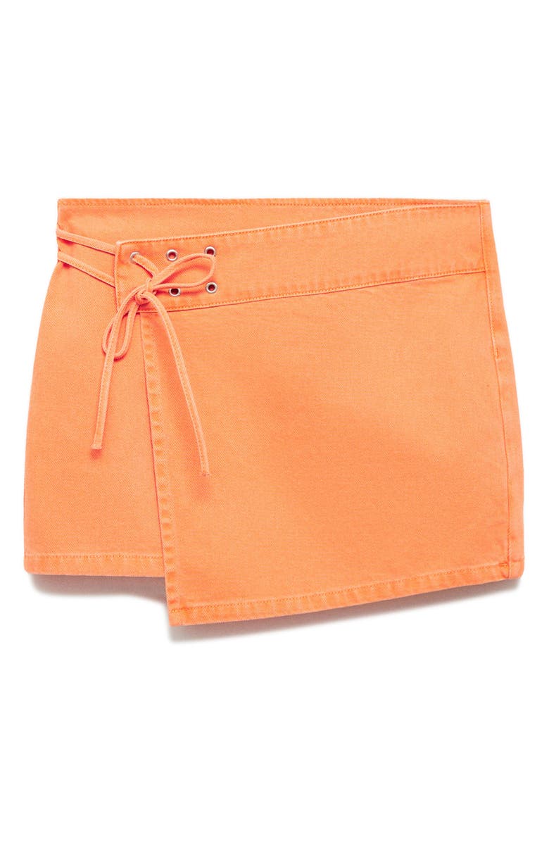 MANGO Wrap Denim Miniskirt, Main, color, 