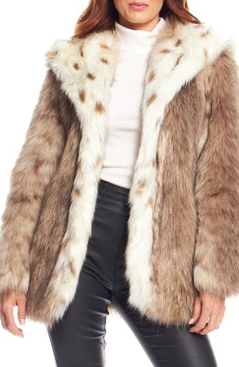 DONNA SALYERS FABULOUS FURS Gold Fox Faux Fur Hooded Coat Nordstrom