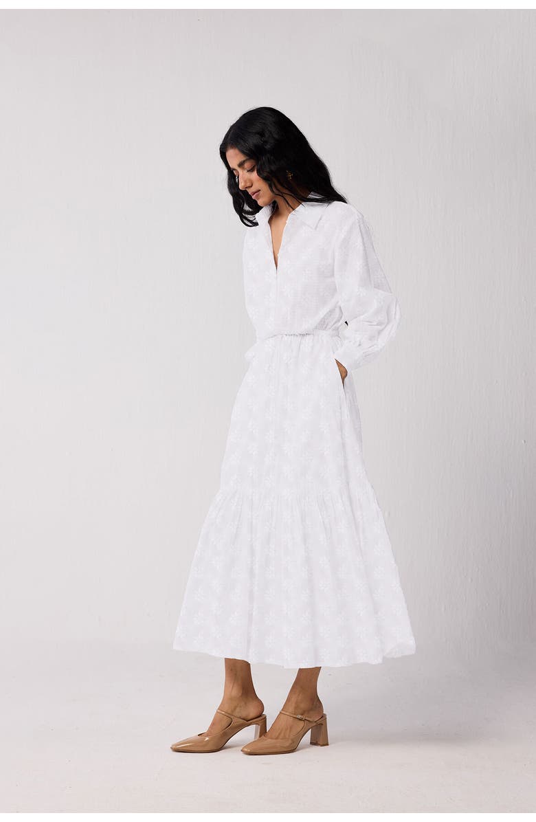 Reistor Flowing Tiered Maxi Dress, Alternate, color, White