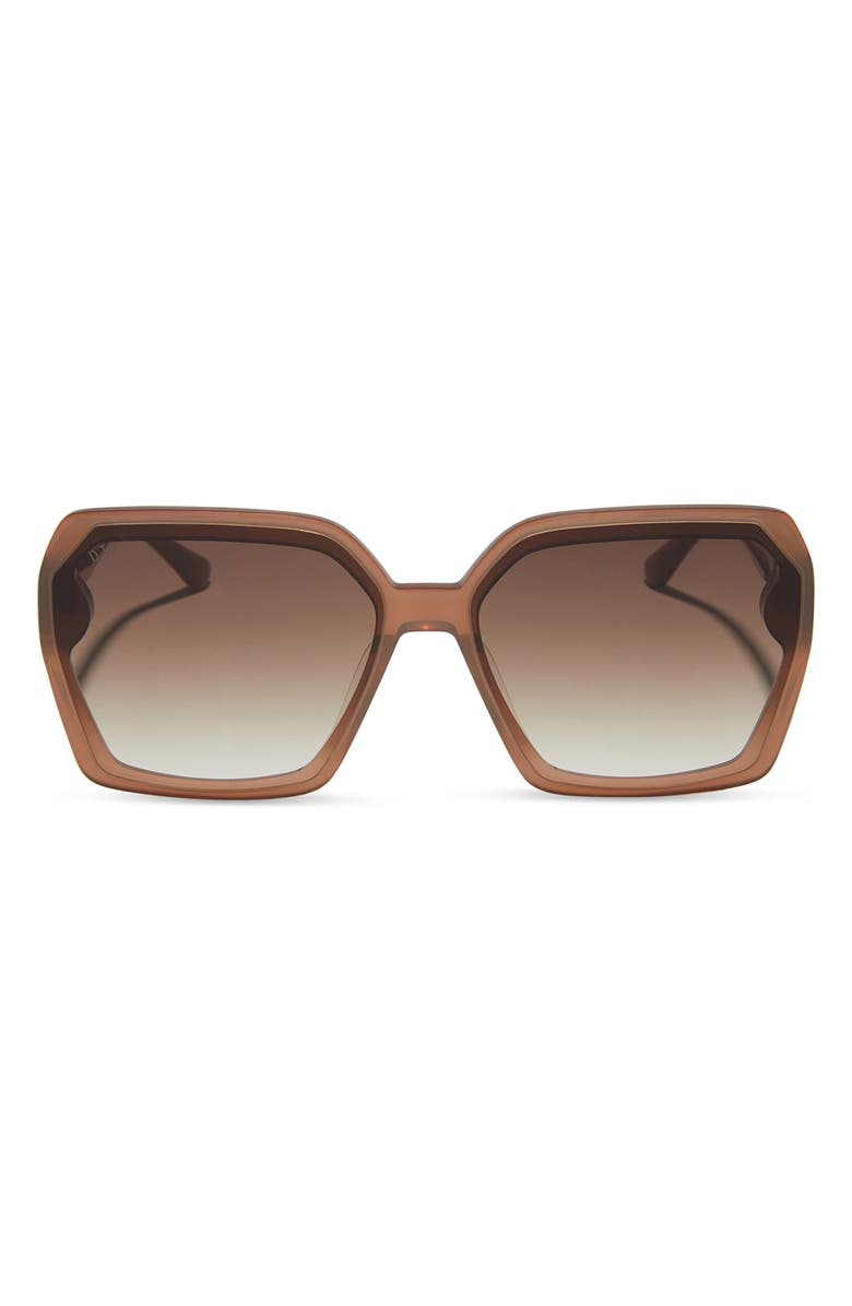 DIFF 63mm Presley Square Sunglasses, Main, color, Macchiato Brown Gradient