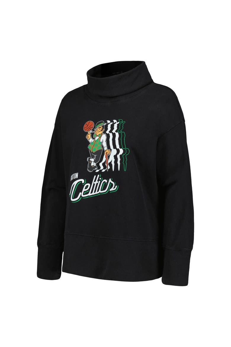 Women's Levelwear Black Boston Celtics Sunset Pullover Sweatshirt, Alternate, color, Black