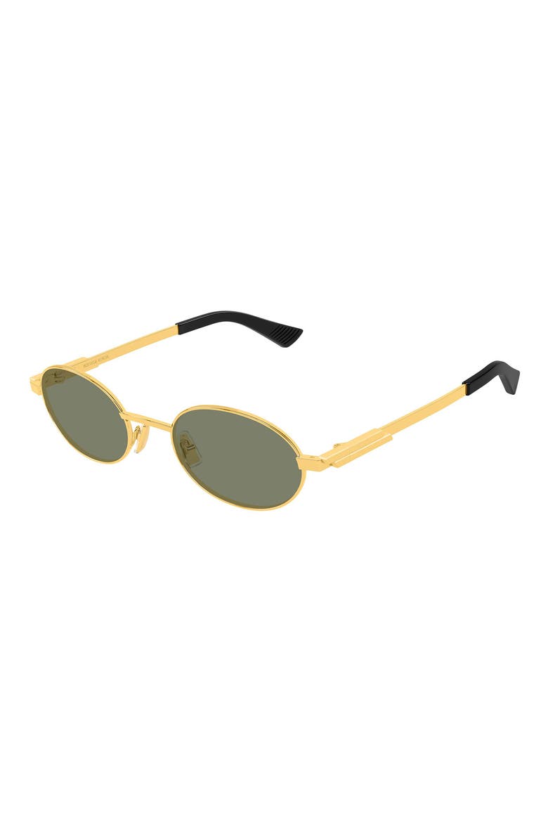52mm Oval Sunglasses, Alternate, color, GOLD/ GREEN LENS