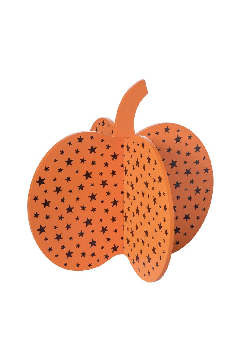 Transpac Large MDF Pumpkin Die Cut Decorative Object for Halloween Decor, Main, color, Orange