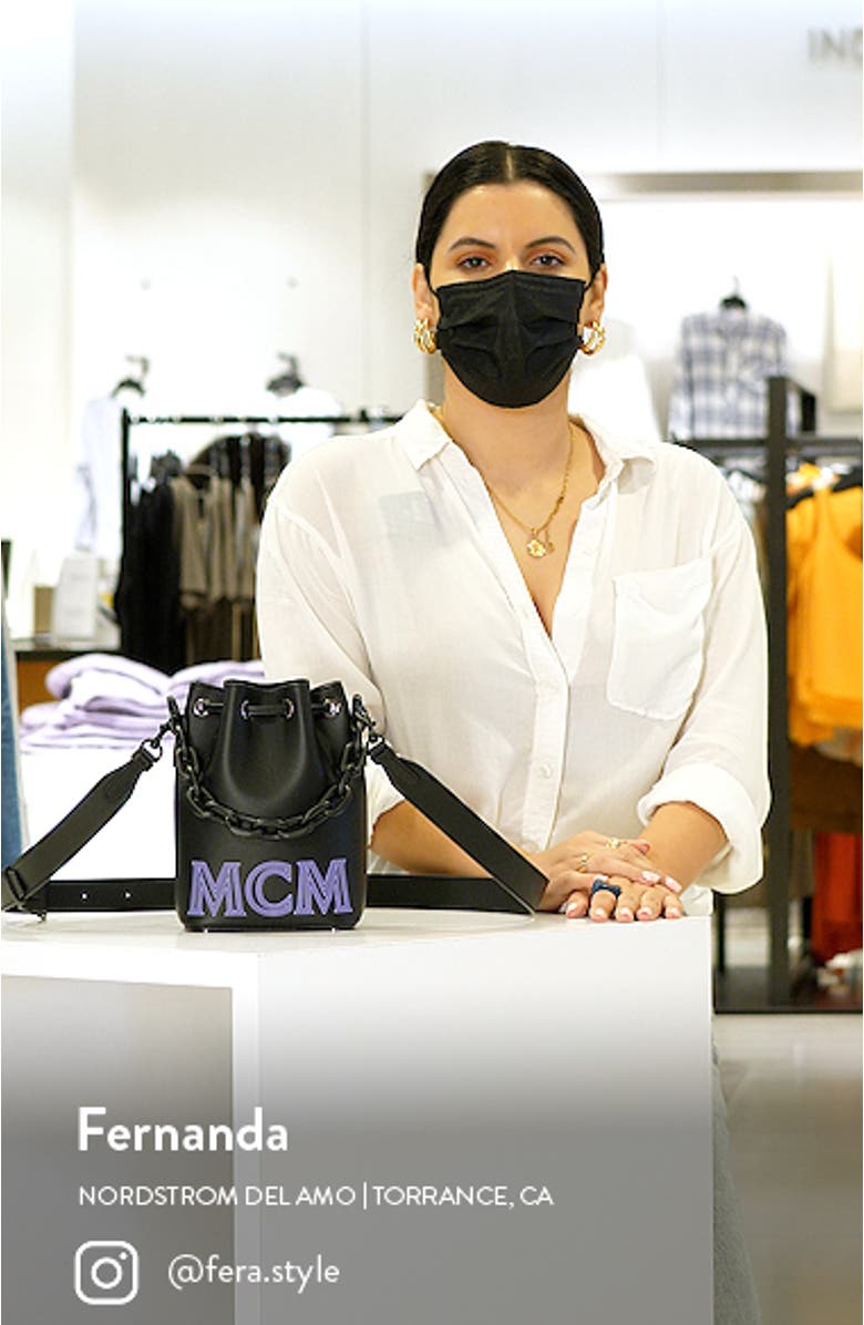 Mini Drawstring Leather Bucket Bag, sales video thumbnail