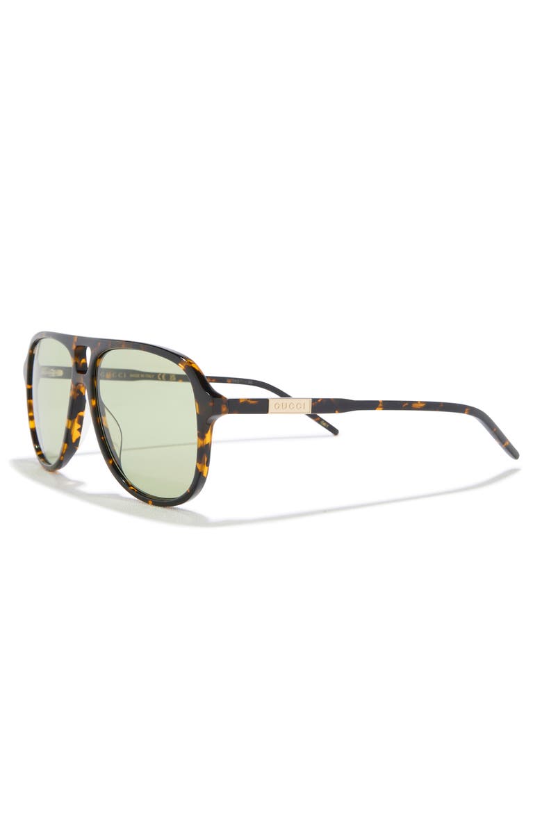 Gucci 57mm Pilot Sunglasses, Alternate, color, 