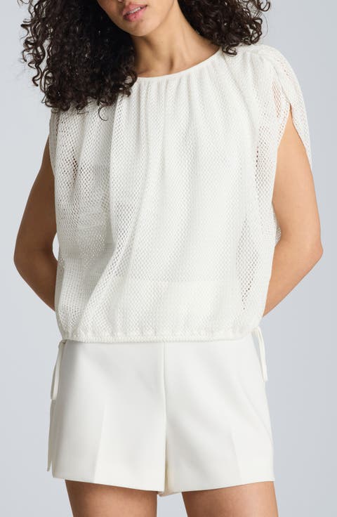 Side Tie Open Stitch Top