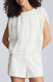 Kenneth Cole Side Tie Open Stitch Top