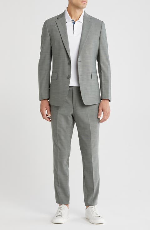 Notch Lapel Wool Blend Suit
