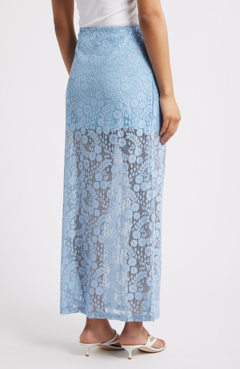 Petal & Pup Brittany Floral Lace Maxi Skirt, Alternate, color, Blue
