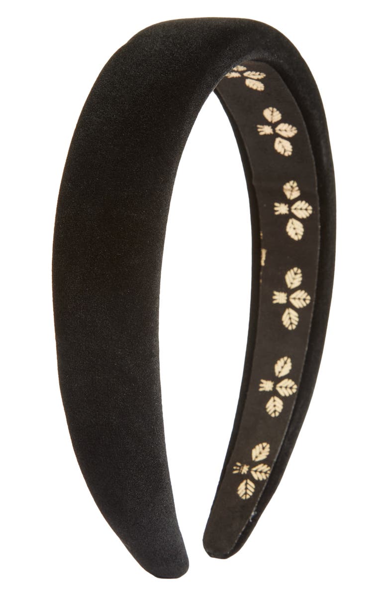 L. Erickson Adaline Padded Velvet Headband, Main, color, Black