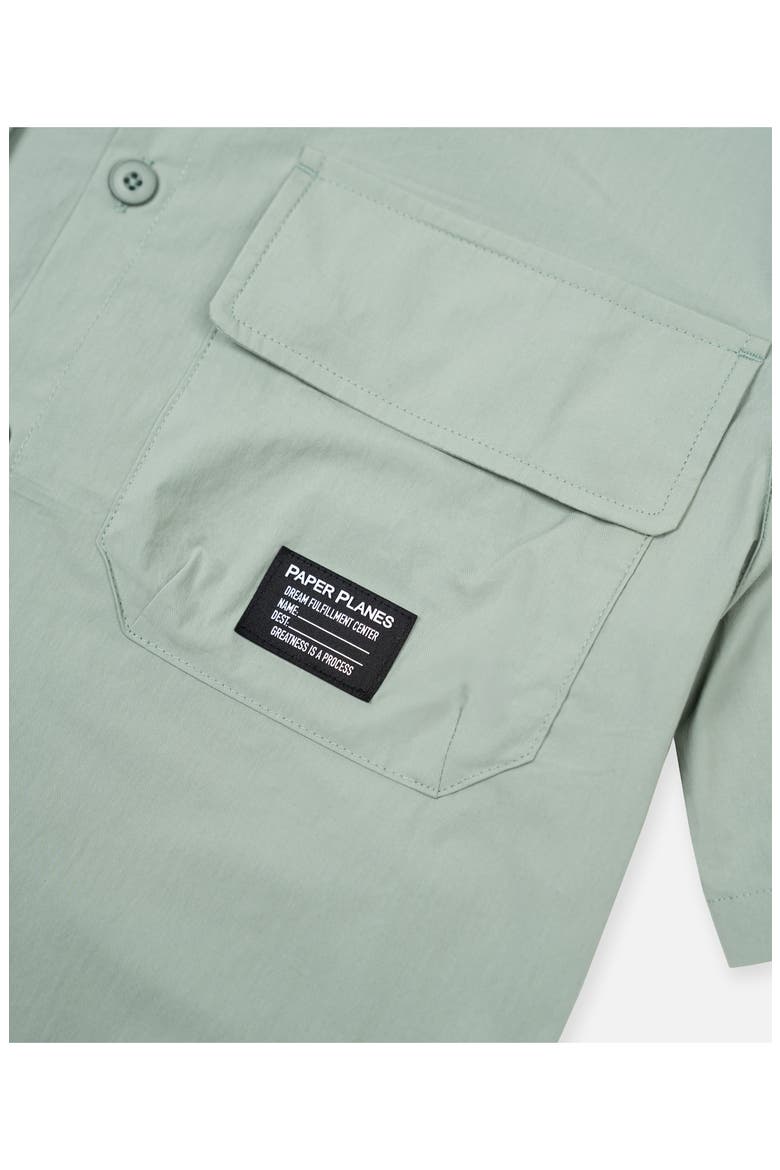 Utility Short Sleeve Button-Up Shirt, Alternate, color, SAGE