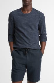 Vince Double Knit Long Sleeve Crewneck T-Shirt