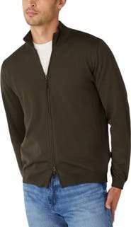 Robert Talbott Dalton Full Washable Merino Zip Sweater