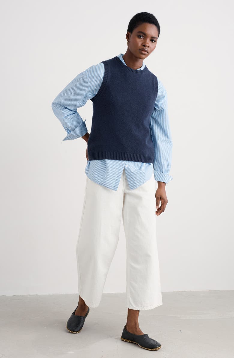 Seasalt Cornwall East View Merino Wool Blend Sweater Vest, Alternate, color, Knit Melange Maritime