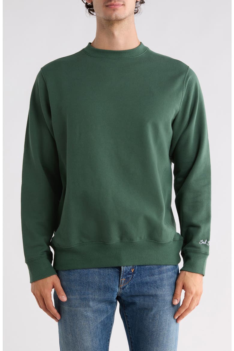 Fleece Crewneck Sweatshirt, Main, color, JUNGLE GREEN