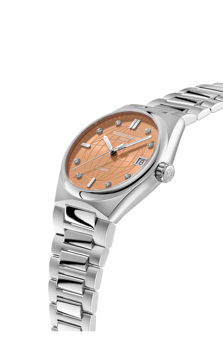 FREDERIQUE CONSTANT Highlife Diamond Automatic Bracelet Watch, 34mm, Alternate, color, Silver-Tone