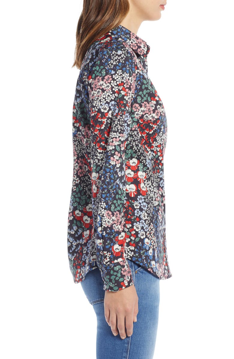 1901 Button-Up Shirt, Alternate, color, Black Frances Floral