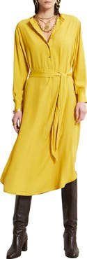 ottod'Ame Silk-Blend Midi Dress With Sash