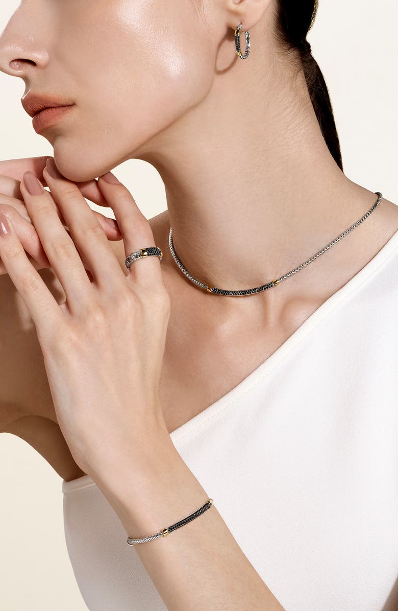 John Hardy JH Essentials Sapphire Pavé Necklace, Alternate, color, Silver/ Gold/ Black Sapphire