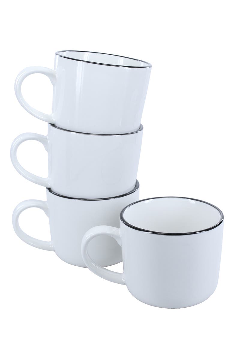 BIA Cordon Bleu Set of 4 Silhouette Mugs, Main, color, White W/ Black