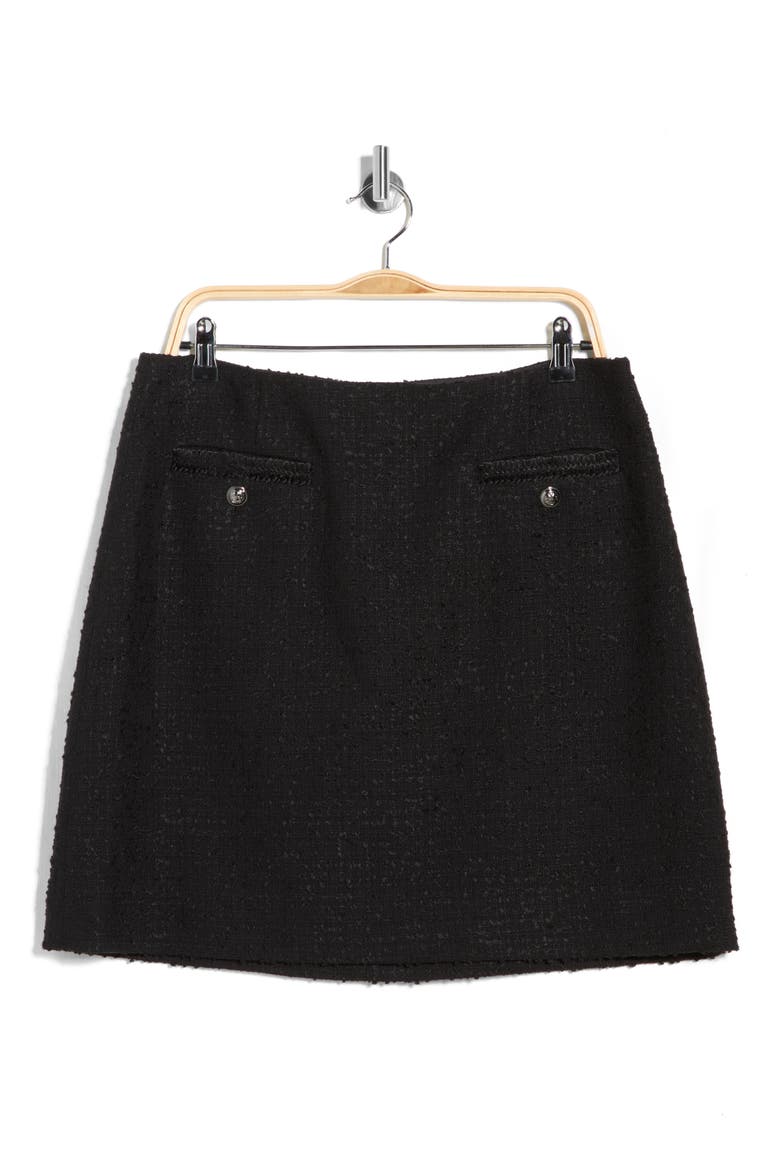 Charlie Tweed Miniskirt, Alternate, color, BLA-BLACK