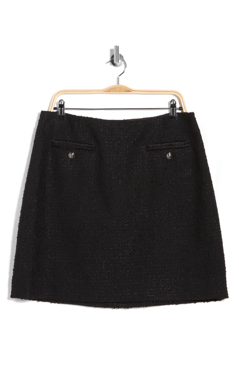 LK Bennett Charlie Tweed Miniskirt, Main, color, Bla-Black
