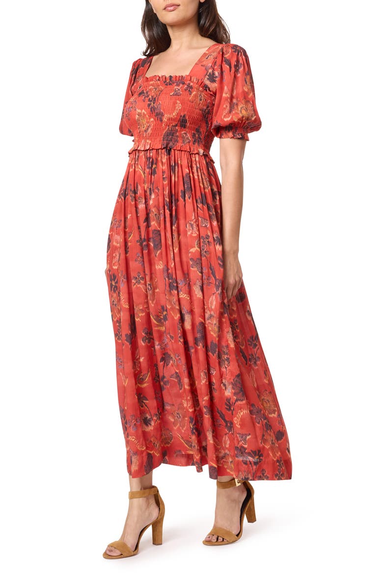 Scotch & Soda Geo Print Midi Dress, Alternate, color, Poetry Tapestry Negroni