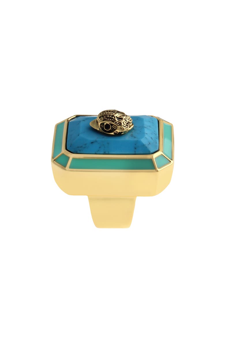 Eagle Head Crystal Cocktail Ring, Alternate, color, TURQUOISE