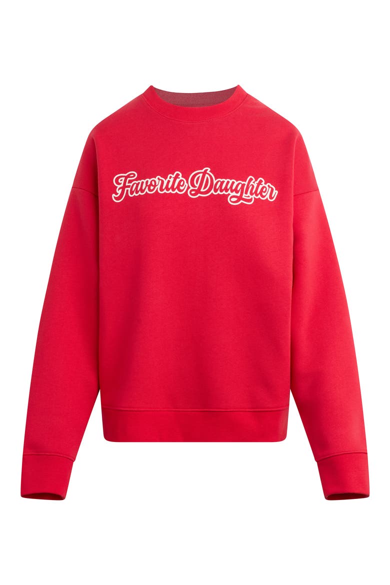 The Varsity French Terry Graphic Sweatshirt, Main, color, ROUGE RED/ WHITE