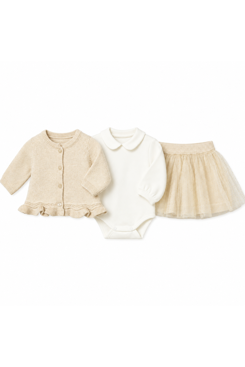 Tulle Skirt Set, Main, color, Beige