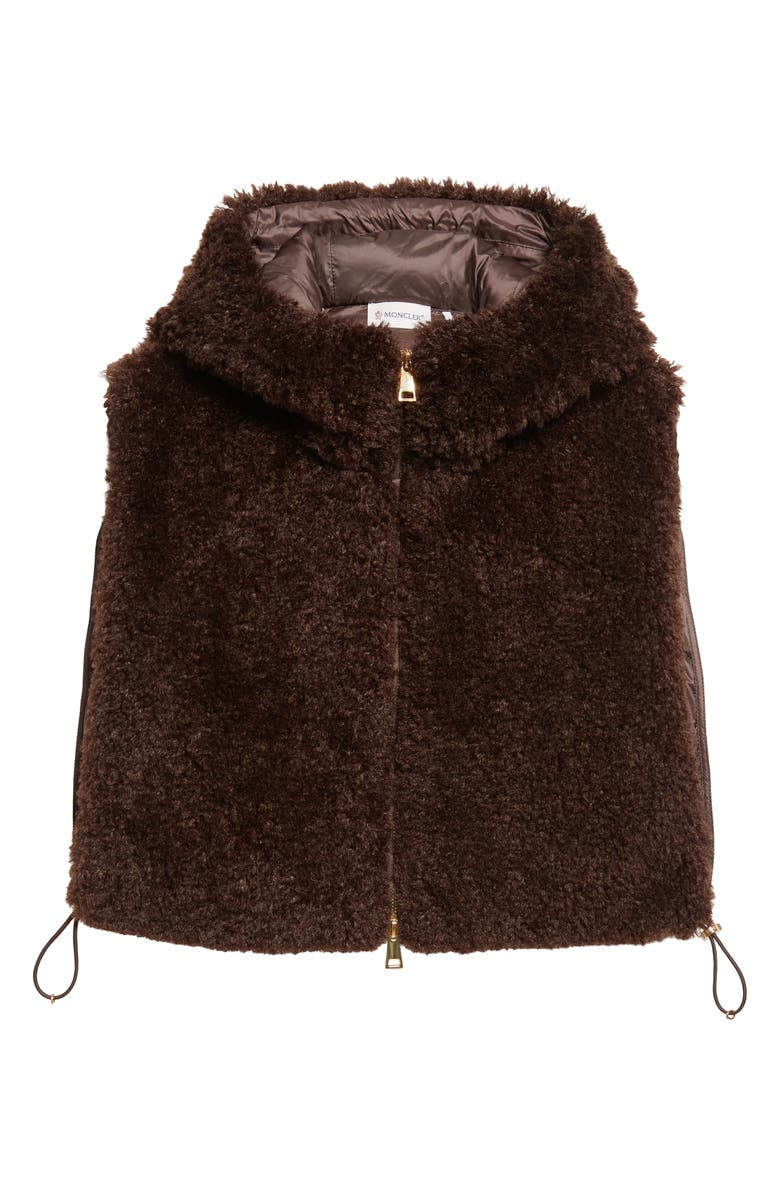 Moncler Teddy Fleece & Quilted Down Vest, Alternate, color, Raisin