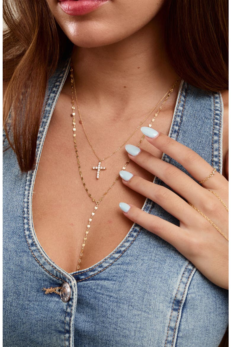Asher Cross Necklace, Alternate, color, GOLD