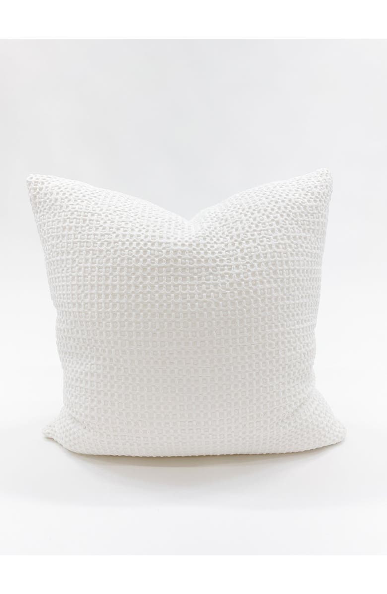 Anaya Cool Cotton Waffle Euro Pillow 26x26 Cover Only, Alternate, color, White