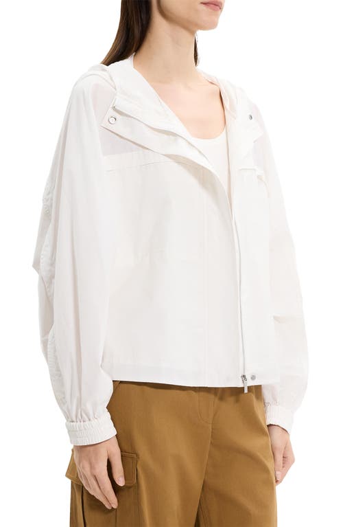 Theory Gathered Hooded Jacket In White