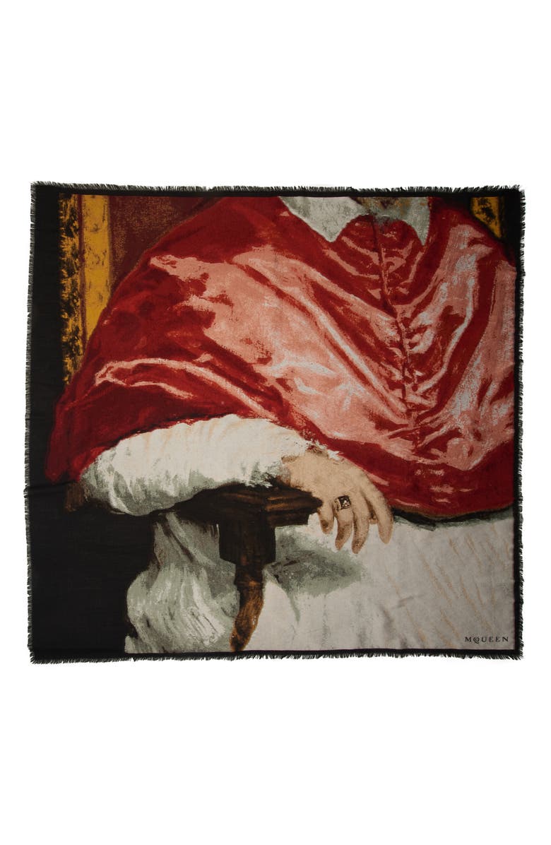 McQueen Painting Fringe Scarf, Main, color, 