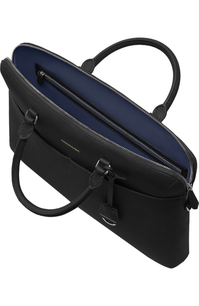MAISON de SABRÉ Leather Laptop Bag, Alternate, color, Black Caviar