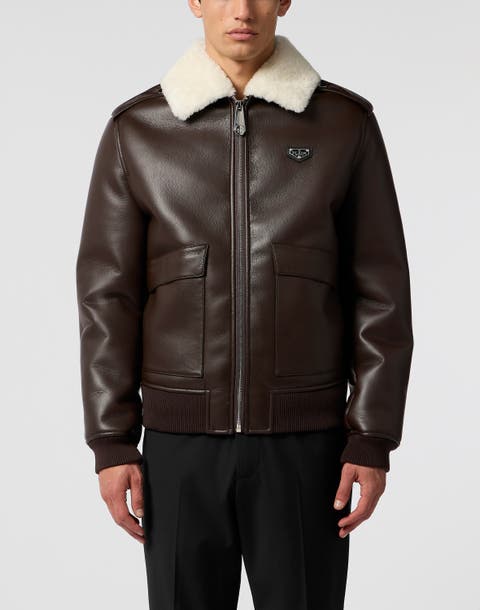 Eco Shearling Aviator Jacket Men