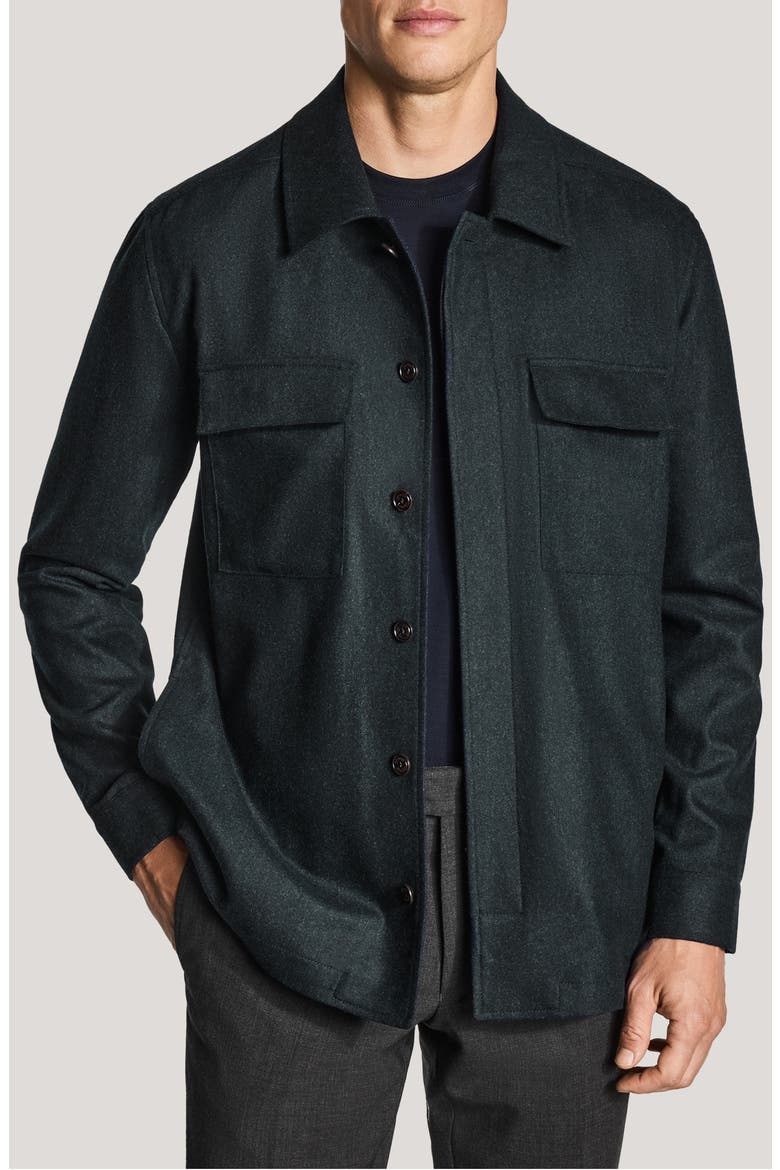 Colbey Wool Blend Shirt Jacket, Alternate, color, HUNTER GREEN