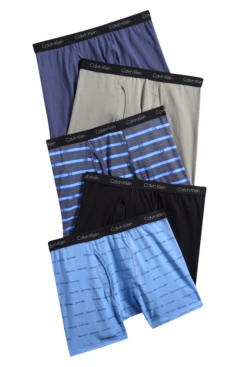 Calvin Klein Kids' Assorted 5-Pack Boxer Briefs, Main, color, Ckvarsitystrp