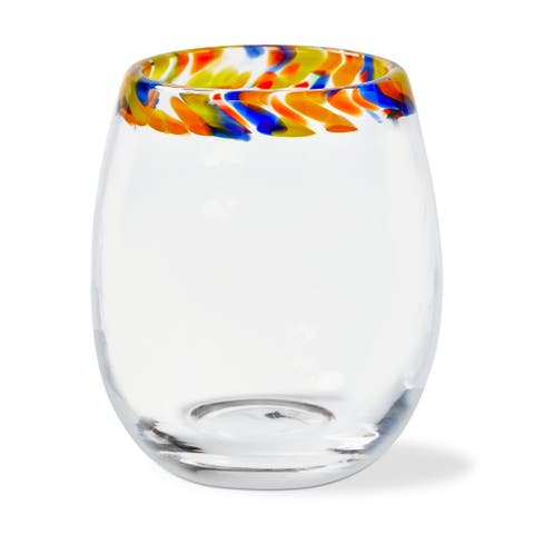 Kaleidoscope Stemless Wine Glass Clear Dishwasher Safe