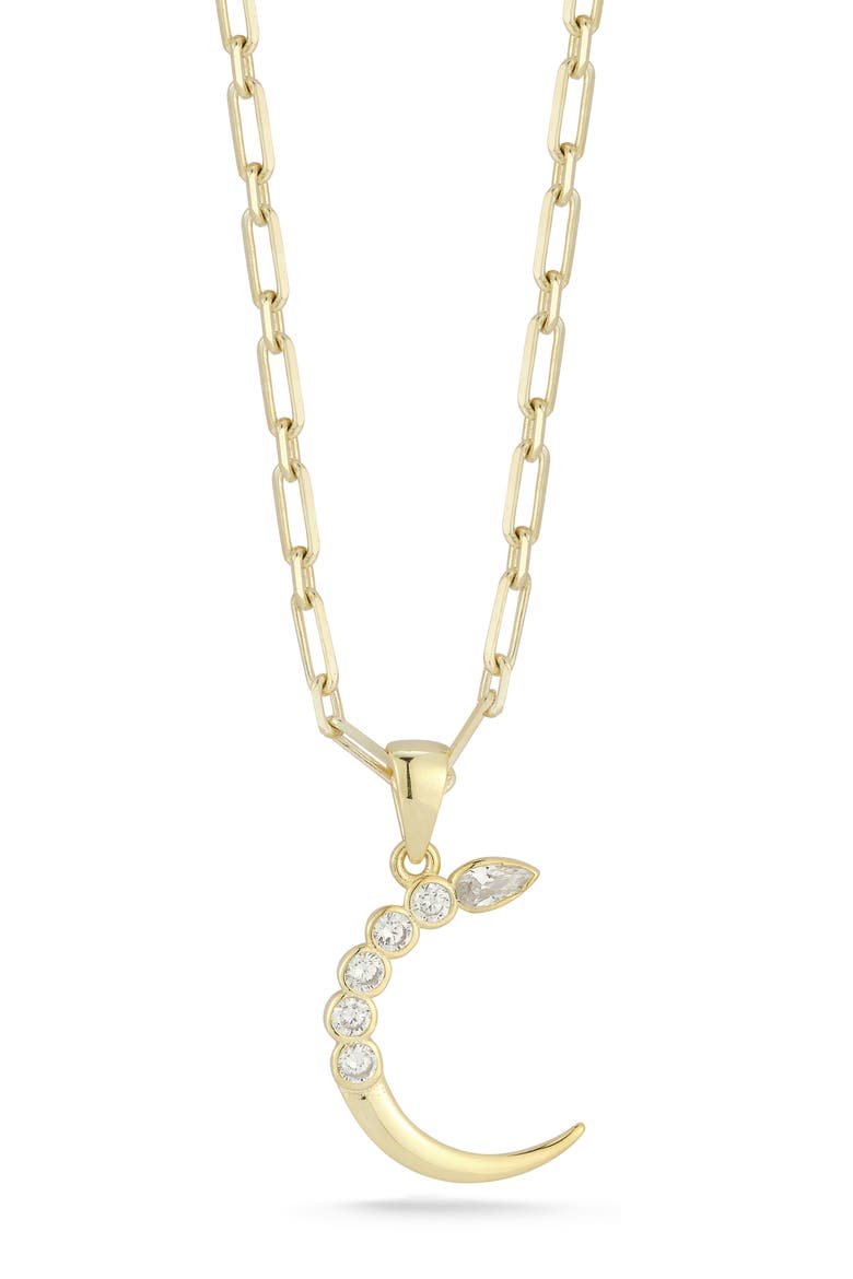 Moon Pendant Necklace, Main, color, GOLD