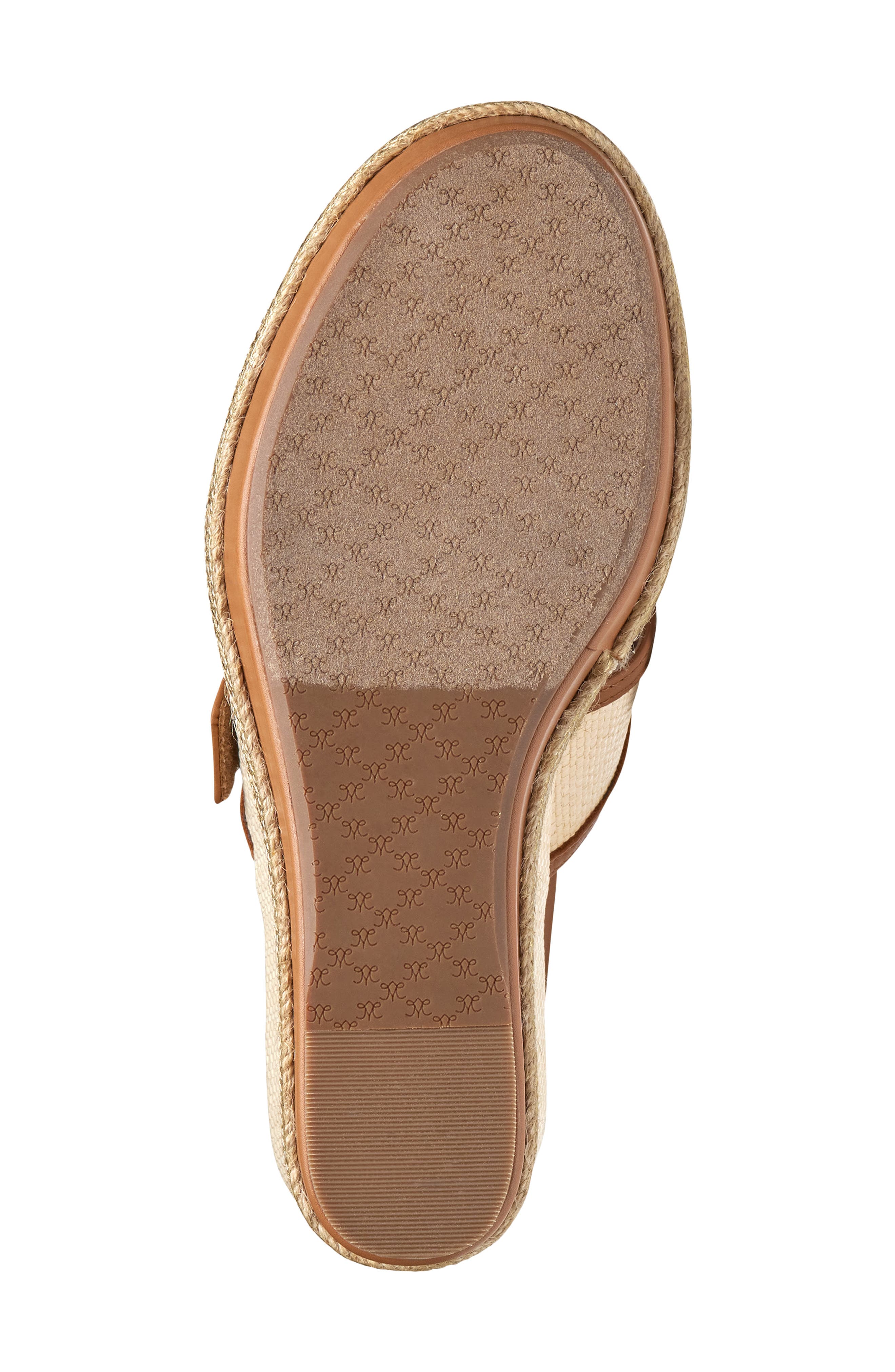 Johnston & Murphy Addison Buckle Platform Wedge Slide Sandal, Alternate, color, Natural Raffia