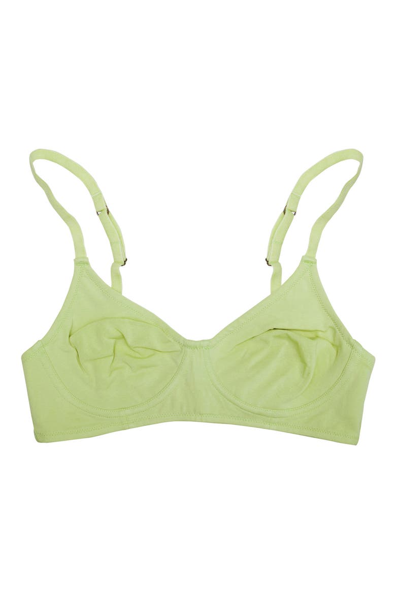 Plant Dyed Organic Cotton Full Cup Wire Free Bra, Main, color, SAGE
