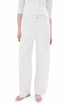 Floral Embroidered Wide Leg Jeans