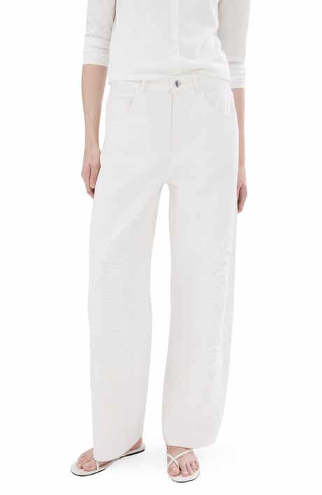 Floral Embroidered Wide Leg Jeans