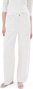 MANGO Floral Embroidered Wide Leg Jeans