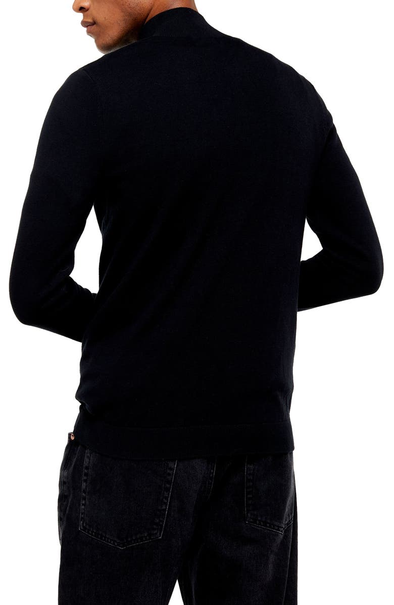 Topman Classic Fit Quarter-Zip Mock Neck Sweater, Alternate, color,
