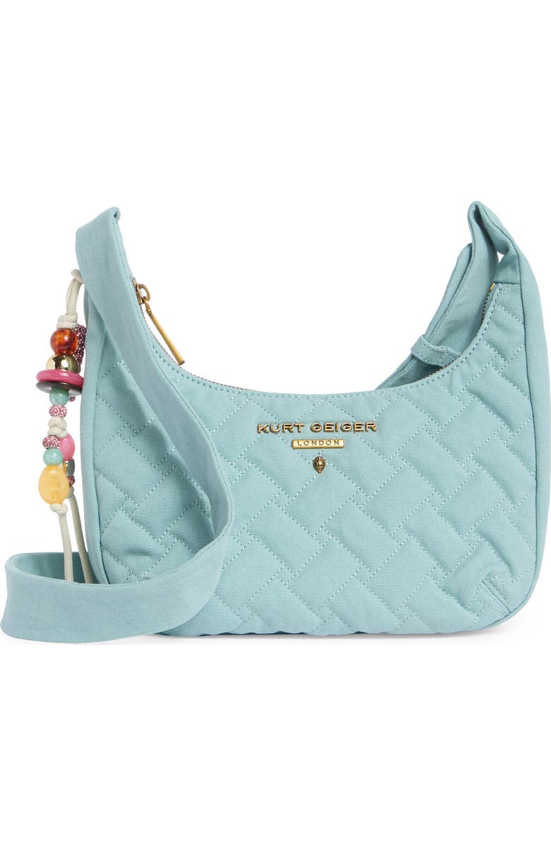 KG Kurt Geiger Angel Quilted Hobo Shoulder Bag, Main, color, Light/ Pastel Blue