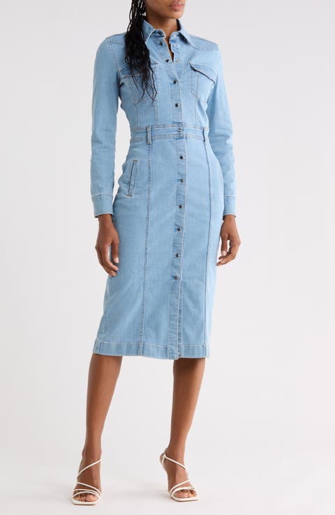 Luxe Long Sleeve Denim Shirtdress