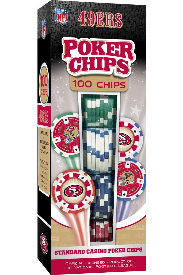 San Francisco 49ers 100pc Poker Chips, Main, color, Multicolor